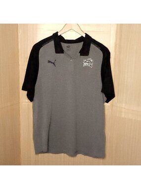 Puma Mens Rome City Black Grey Short Sleeve Polo XXL